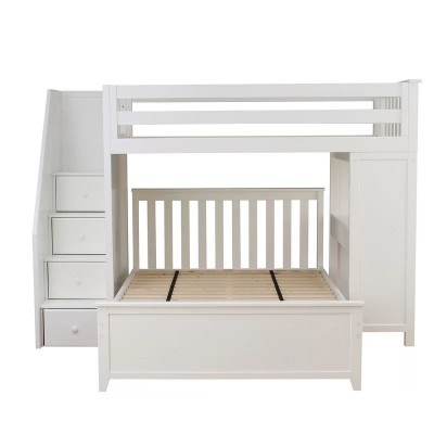 Staircase Combo Wooden Kids Bunk Bed with Desk and Storage Drawers